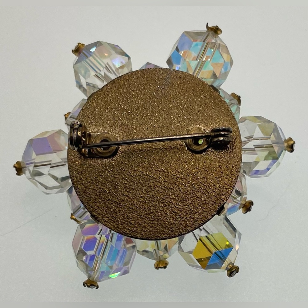 Vintage Cluster Star Brooch Pin Aurora Borealis & Clear Crystal Beads
Gold Tone - Picture 4 of 6